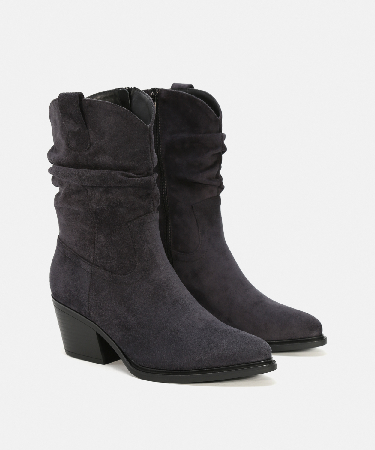 Botas salto cano m&eacute;dio cinzentas slouchy image number null